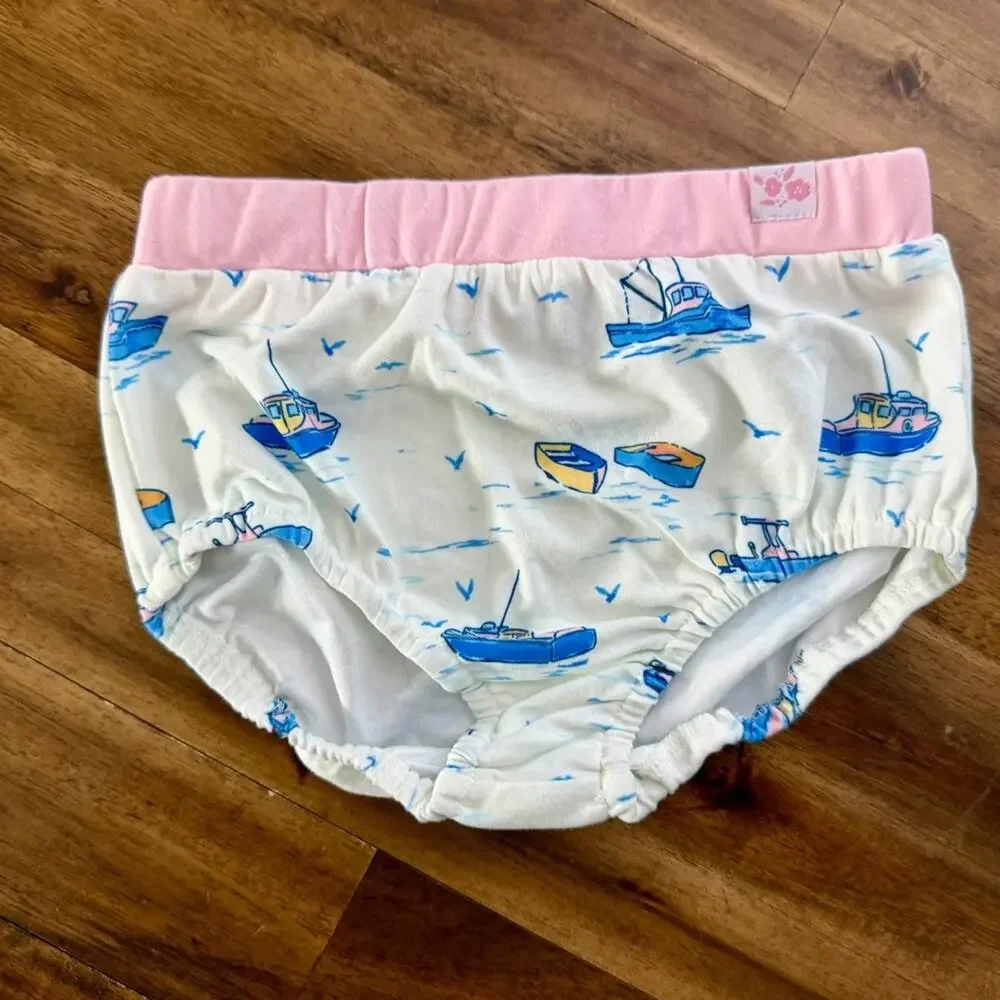 NWT SweetHoney Girls Cami Lounger Set Sailboats 6 Pink Blue Spaghetti Strap
